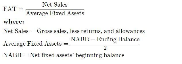 Fixed Asset Turn Over Ratio Formula