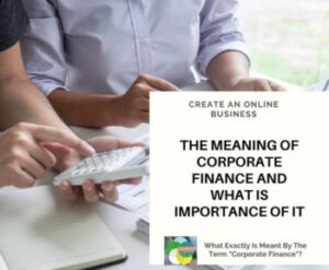 what is the meaning of corporate finance